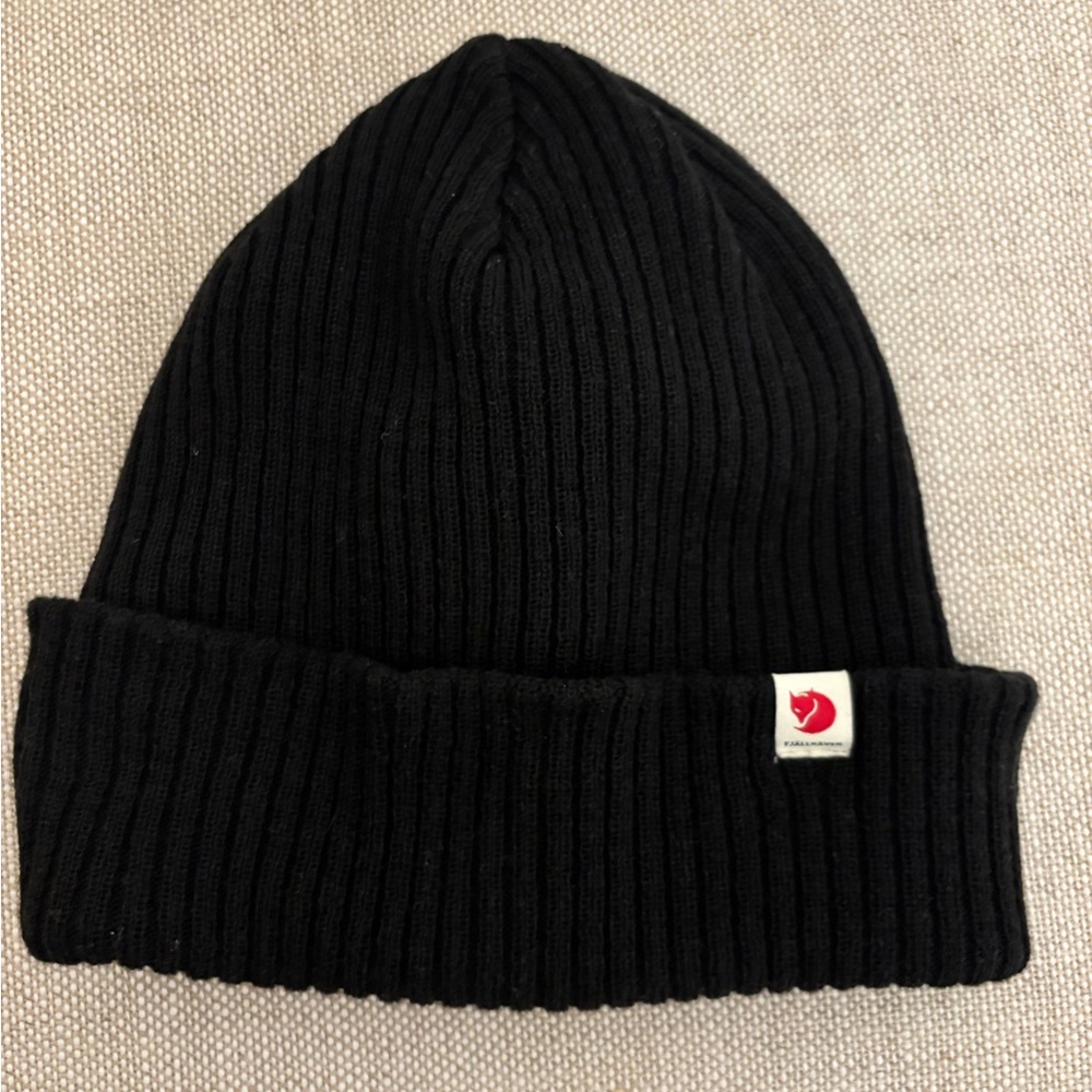 Fjallraven Black Knit Beanie